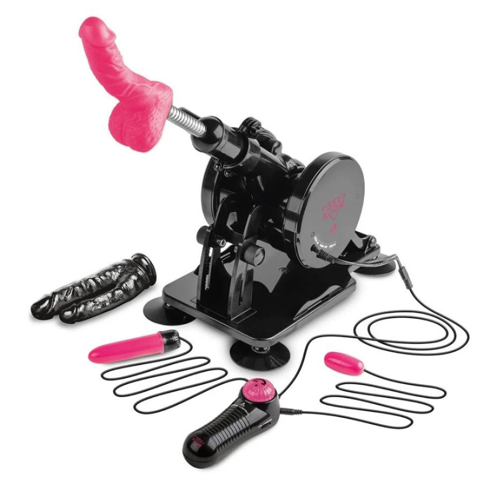 Секс-машина Dreamtoys Sex Room Sex Machine с насадками и пультом, черная фото №0 — секс игрушки: Украина, NO TABOO