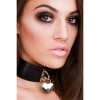 Нашийник Kinky Diva Heart Lock & Key із замочком і ключиком, чорний зі срібною фурнітурою, фото №3 — секс шоп Україна, NO TABOO