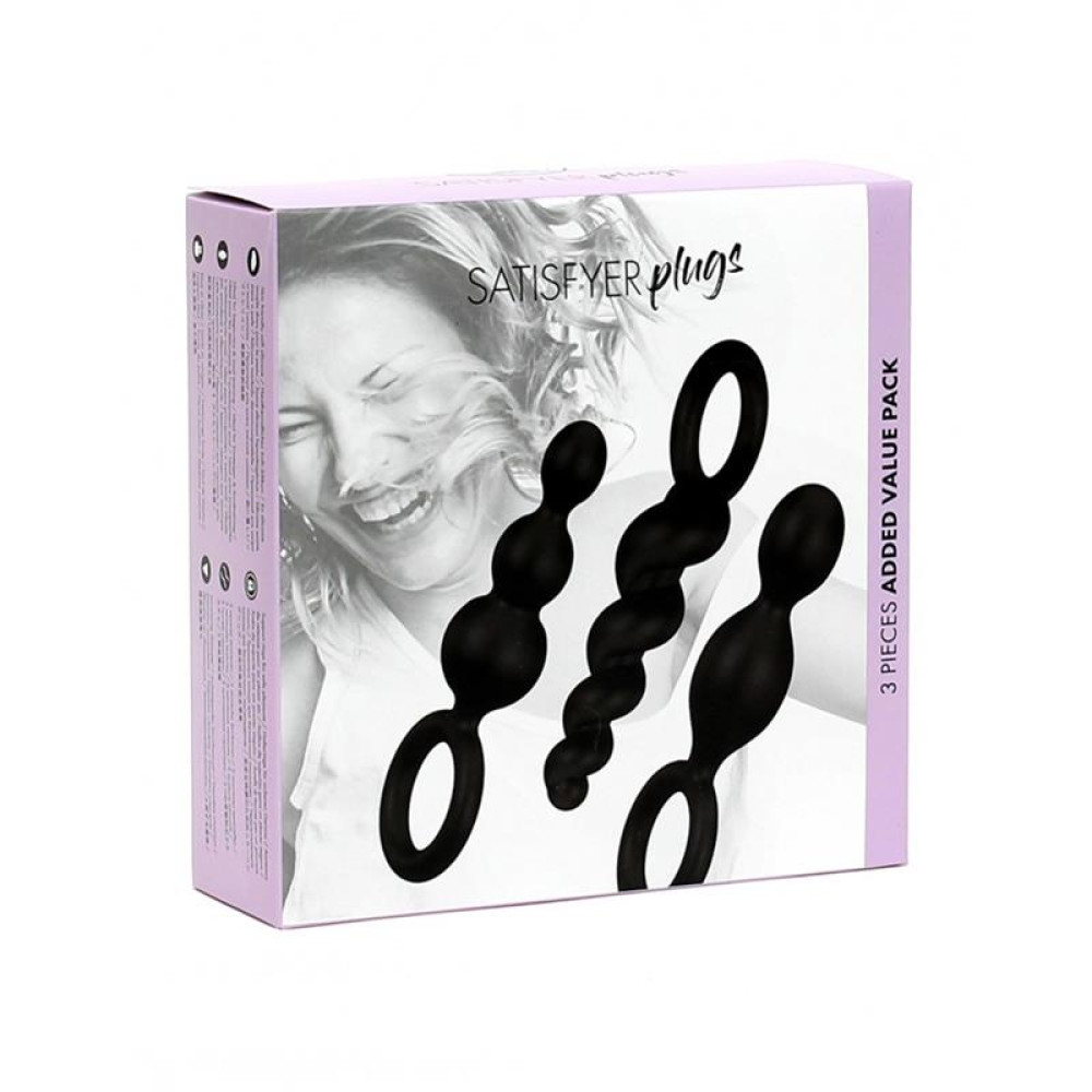Набор анальных ёлочек Satisfyer Booty Call черный, 3 шт фото №2 — секс игрушки: Украина, NO TABOO