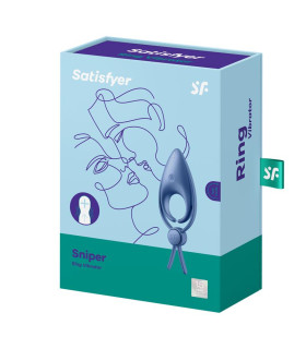 Эрекционное виброкольцо Satisfyer Sniper регулируемое, голубое, 14.2 х 5 см - No Taboo
