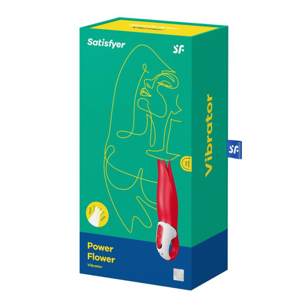 Вибратор в форме цветка Satisfyer Vibes Power Flower с мягкими лепестками, красный, 18.8 х 5.2 см фото №2 — секс игрушки: Украина, NO TABOO
