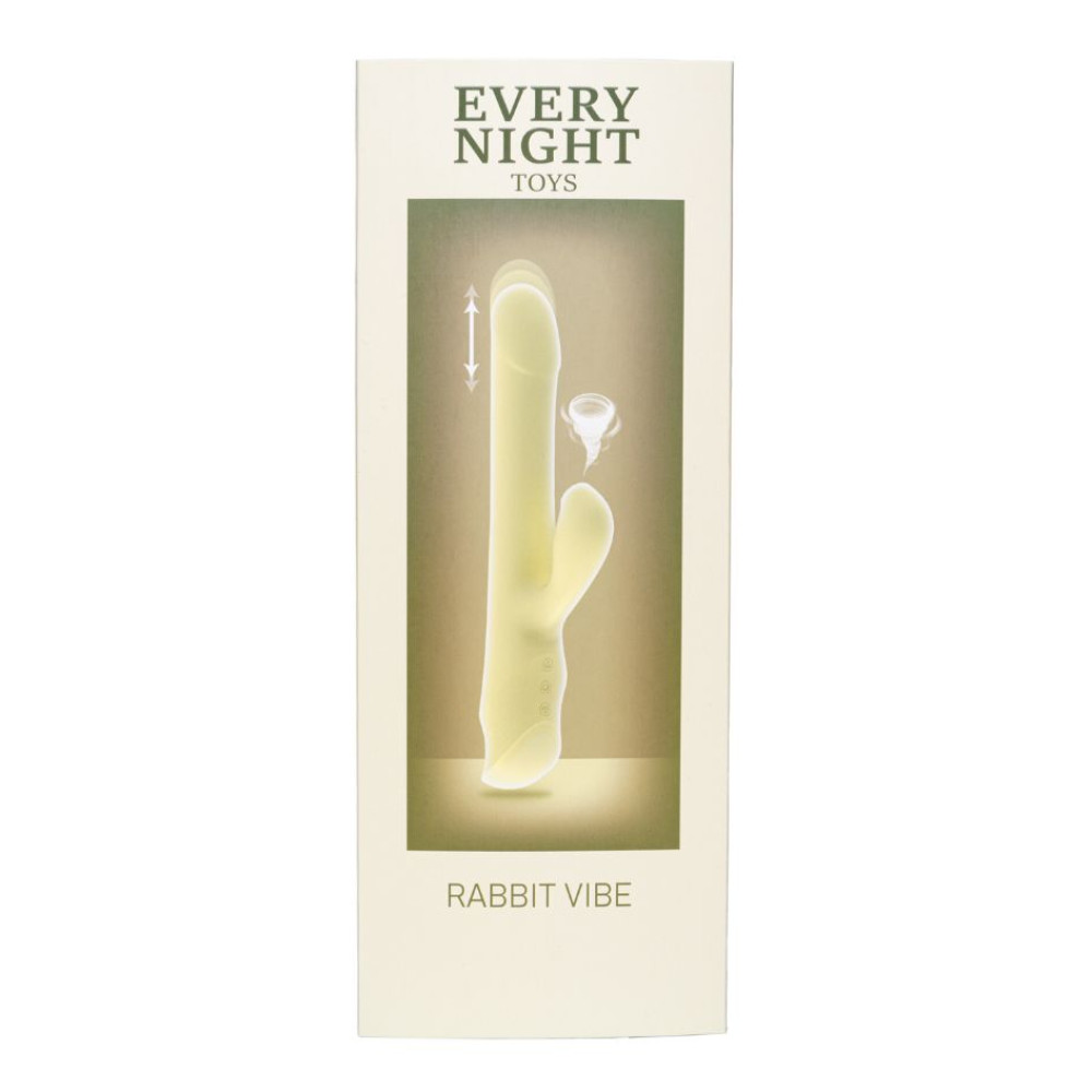 Вибратор-кролик с фрикциями и вакуумной стимуляцией Every Night Toys для точки G, желтый фото №6 — секс игрушки: Украина, NO TABOO