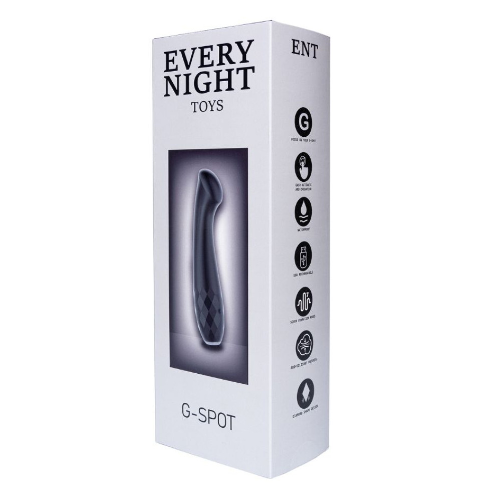 Вибратор вагинальный Every Night Toys для точки G, с рельефной рукояткой, черный, 17.5 х 3.5 см фото №2 — секс игрушки: Украина, NO TABOO