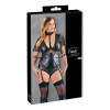 Боди в БДСМ стиле Cottelli Body Bondage с молнией на промежности и груди, черное, XL, фото №1 — секс шоп Украина, NO TABOO
