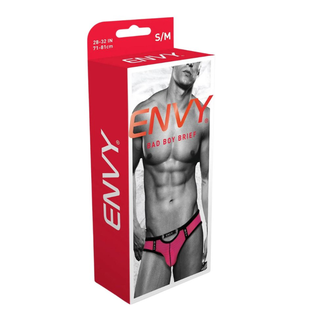 Трусы с вырезом спереди Envy Bad Boy для мужчин, розовые, S/M, фото №2 — секс шоп Украина, NO TABOO