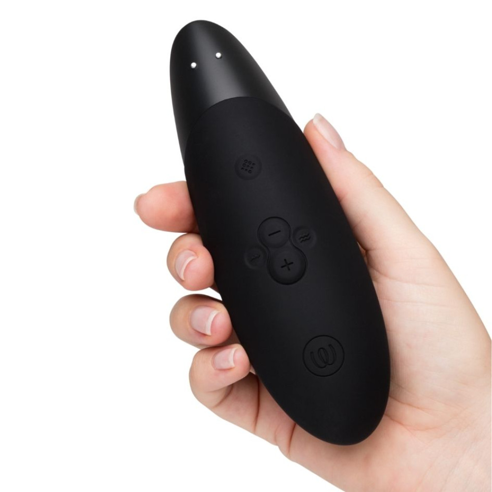 Клиторальный стимулятор 2 в 1 Womanizer Enhance Black вакуумная стимуляция и вибрация, черный фото №22 — секс игрушки: Украина, NO TABOO