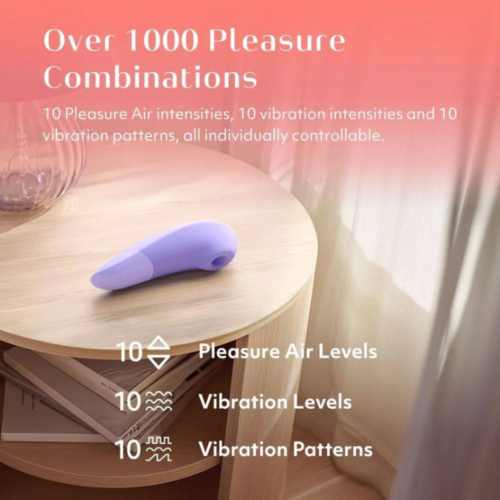 Клиторальный стимулятор 2 в 1 Womanizer Enhance Lilac вакуумная стимуляция и вибрация, лиловый фото №4 — секс игрушки: Украина, NO TABOO