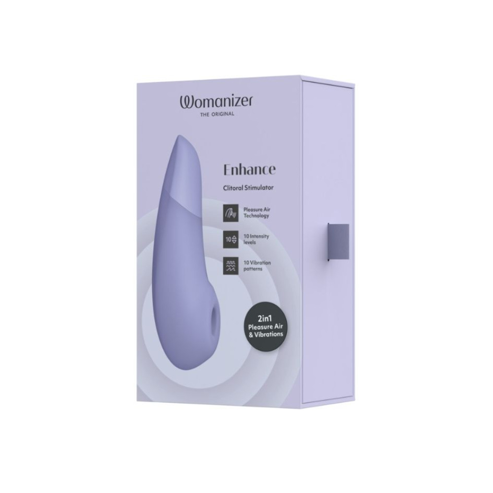 Клиторальный стимулятор 2 в 1 Womanizer Enhance Lilac вакуумная стимуляция и вибрация, лиловый фото №19 — секс игрушки: Украина, NO TABOO