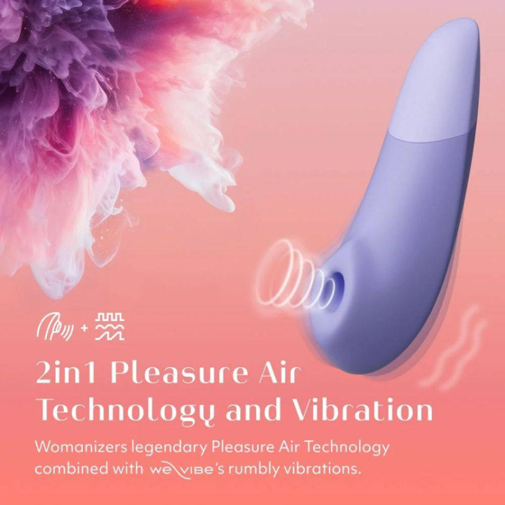 Клиторальный стимулятор 2 в 1 Womanizer Enhance Lilac вакуумная стимуляция и вибрация, лиловый фото №5 — секс игрушки: Украина, NO TABOO