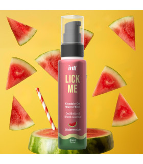 Съедобный лубрикант с эффектом тепла INTT Lick Me Watermelon со вкусом кавуна, 50 мл - No Taboo