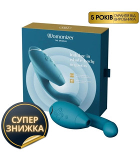 Безконтактний вібратор-стимулятор Womanizer Duo 2 Petrol, блакитний - No Taboo
