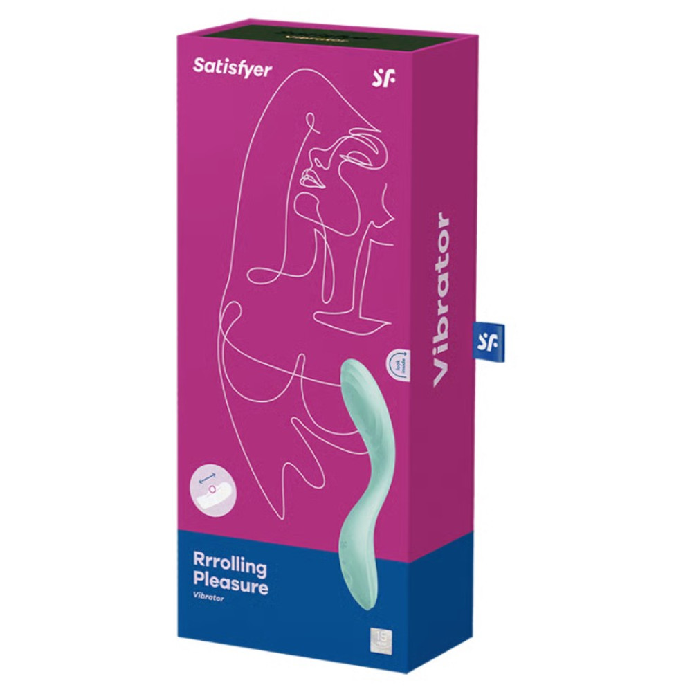 Вибратор с подвижным шариком Satisfyer Rrrolling Pleasure мятный, 3.9 х 21.9 см фото №2 — секс игрушки: Украина, NO TABOO
