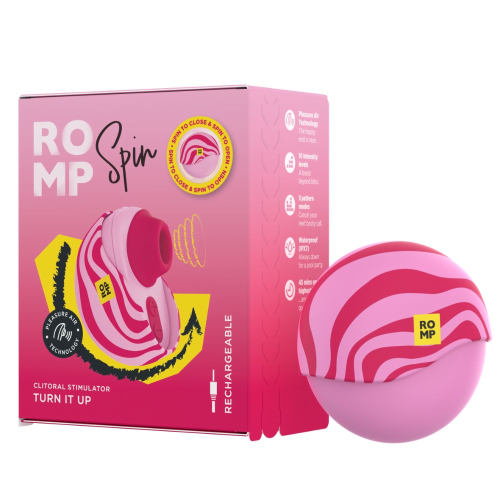 Клиторальный вакуумный стимулятор ROMP Spin в тревел-кейсе, розовый, 7 × 4,2 × 7 см фото №12 — секс игрушки: Украина, NO TABOO