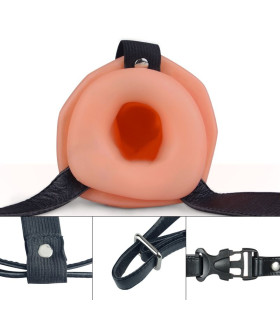 Унисекс страпон-фалопротез (полый) для двойного проникновения - Vibrating Unisex Hollow Strap On - No Taboo
