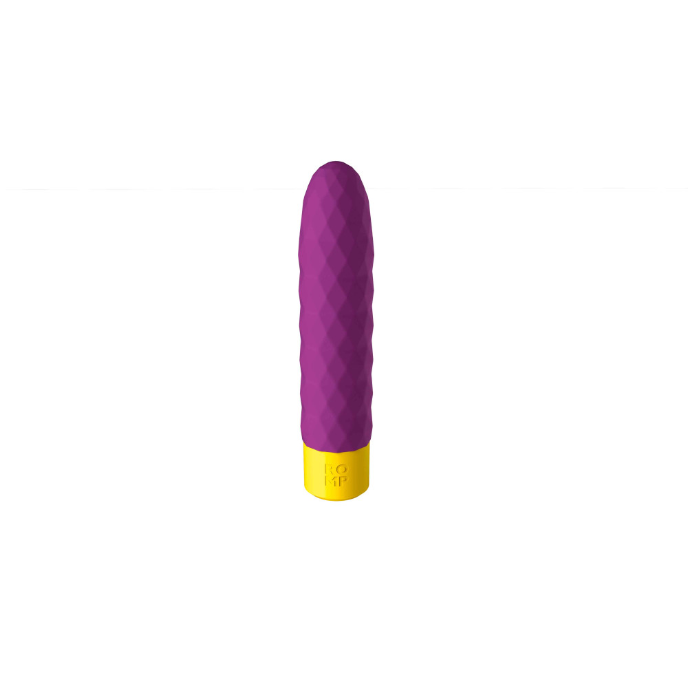 Вибратор классический ROMP Beat рельефный, фиолетовый, 15 × 3.2 см фото №4 — секс игрушки: Украина, NO TABOO