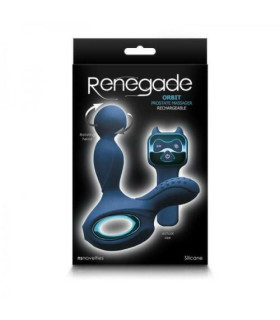 Массажер простаты Renegade Orbit с ротацией и подогревом, синий - No Taboo