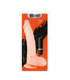 Вібратор гігант Dream Toys BigStuff з пультом, бежевий, 28 х 5.5 см - No Taboo
