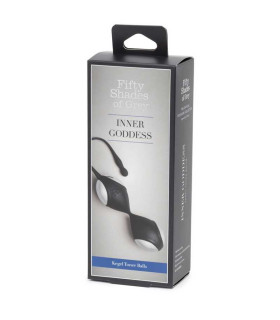 Вагинальные шарики Fifty Shades of Grey, серебристо-чёрные, 20 х 3.2 см - No Taboo