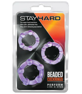 Набір ерекційних кілець Blush Stay Hard різних розміров, фіолетові, 3 шт - No Taboo