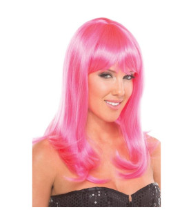 Парик с челкой Hollywood Wig, розовый, 33 см - No Taboo