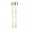 Зажимы на соски Taboom Tweezers With Pearls Gold 12 см, фото №1 — секс шоп Украина, NO TABOO