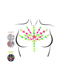 Наклейки на тело, светящиеся в темноте Leg Avenue Bliss Neon Body jewels sticker O/S - No Taboo