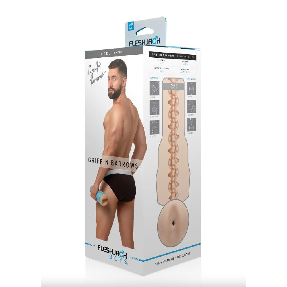 Маструбатор анус киберкожа в колбе, Fleshjack Boys Griffin Barrows Cake Signature Butt, бежевый, 24.8 см фото №2 — секс игрушки: Украина, NO TABOO