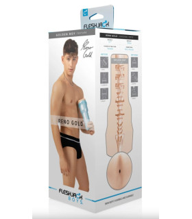 Маструбатор анус, киберкожа в колбе, Fleshjack Boys Reno Gold Golden Boy Signature Butt, бежевый - No Taboo