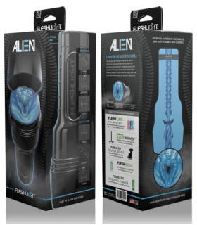 Мастурбатор вагіна з кібершкіри в колбі Fleshlight Freaks Alien Blue Metallic, синій, 24.8 см - No Taboo