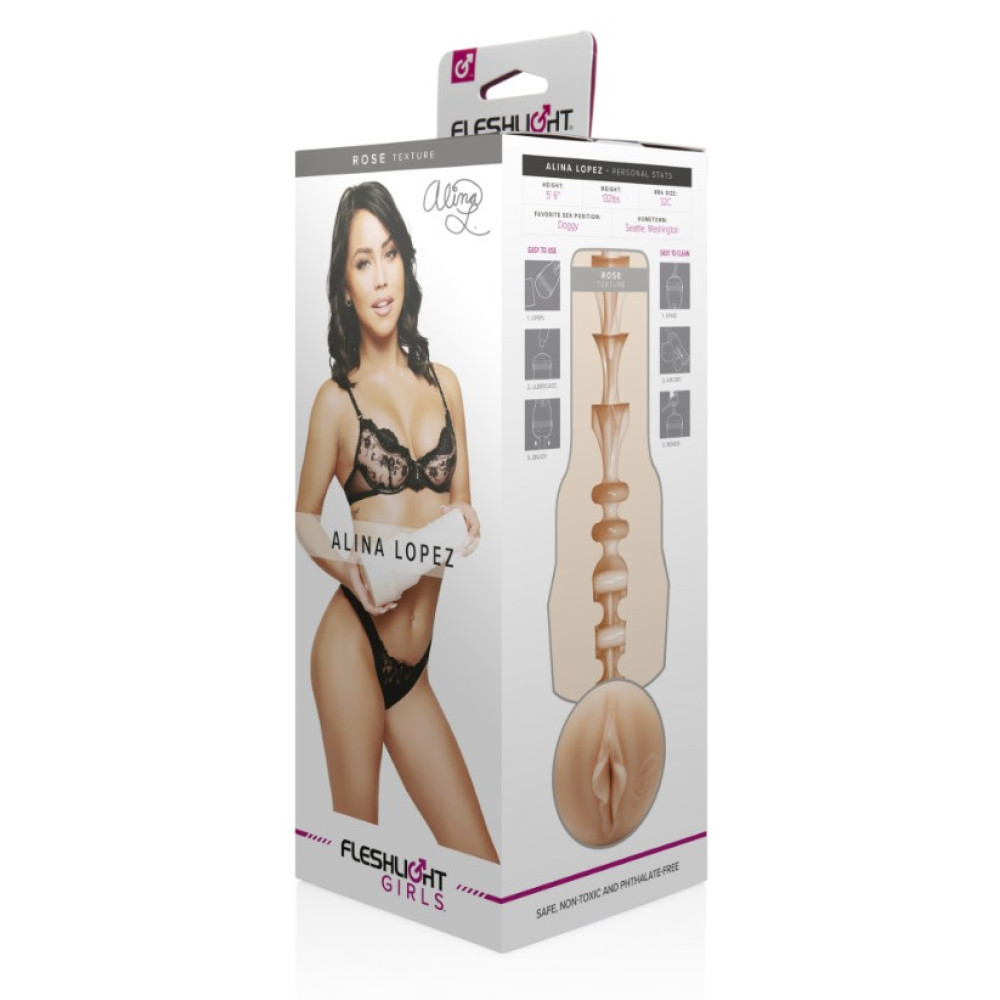 Мастурбатор вагина из киберкожи в колбе Fleshlight Girls Alina Lopez Rose, бежевый, 24.8 см фото №2 — секс игрушки: Украина, NO TABOO