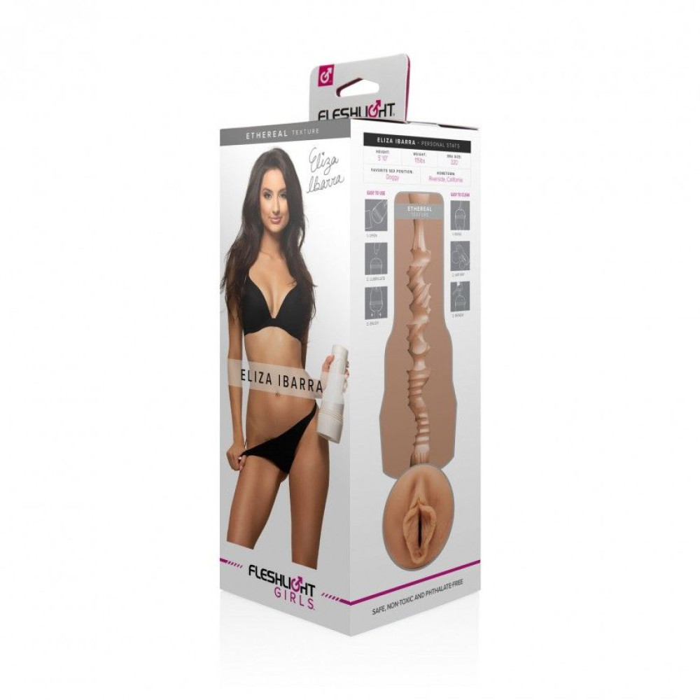 Мастурбатор вагина из киберкожи в колбе Fleshlight Girls Eliza Ibarra Ethereal, бежевый, 24.8 см фото №2 — секс игрушки: Украина, NO TABOO