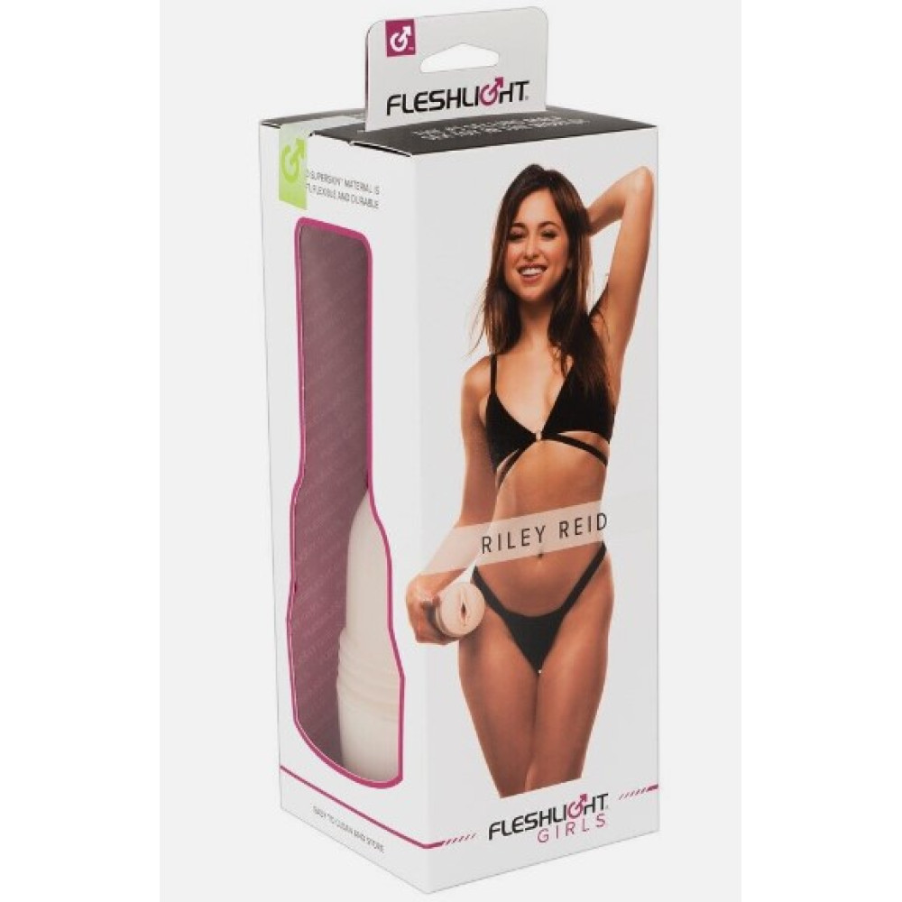 Мастурбатор вагина из киберкожи в колбе Fleshlight Girls Riley Reid Vagina, бежевый, 24.8 см фото №2 — секс игрушки: Украина, NO TABOO