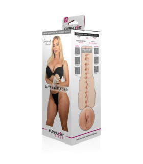 Мастурбатор вагина из киберкожи в колбе Fleshlight Girls Savannah Bond From Australia With Love, бежевый, 24.8 см - No Taboo