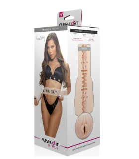 Мастурбатор вагина из киберкожи в колбе Fleshlight Girls Vina Sky Exotica, бежевый, 24.8 см - No Taboo