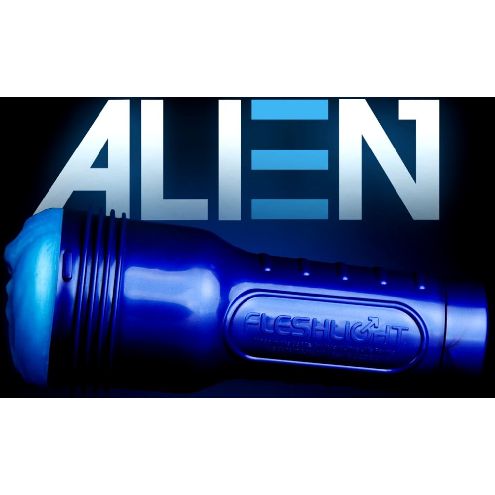 Мастурбатор вагина из киберкожи в колбе Fleshlight Freaks Alien Blue Metallic, синий, 24.8 см фото №5 — секс игрушки: Украина, NO TABOO