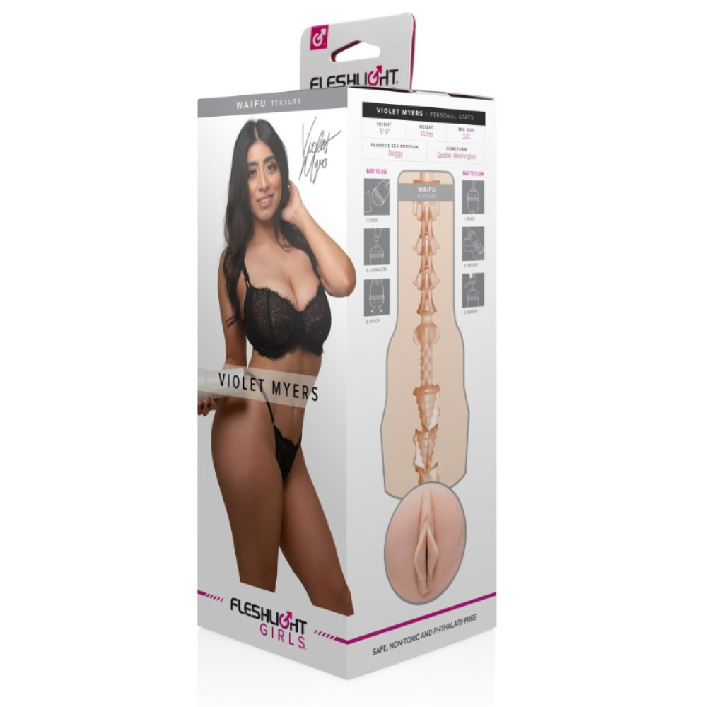 Мастурбатор вагина из киберкожи в колбе Fleshlight Girls Violet Myers Waifu, бежевый, 24.8 см фото №2 — секс игрушки: Украина, NO TABOO