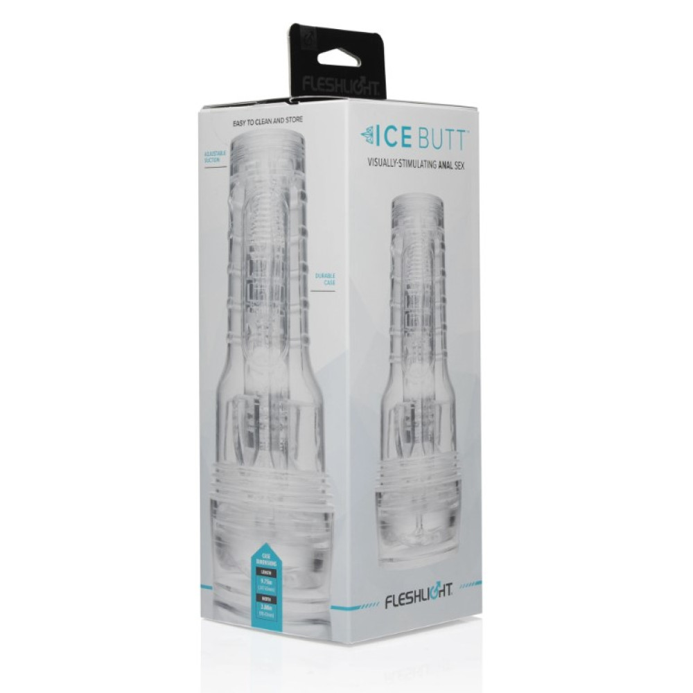 Мастурбатор анус в колбе Fleshlight Ice Butt Crystal, киберкожа, прозрачный, 25 х 9 см фото №2 — секс игрушки: Украина, NO TABOO