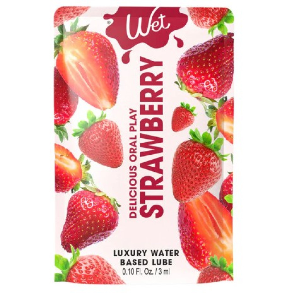 Сашет Wet Strawberry 3 мл, оральный лубрикант со вкусом клубники (218184)