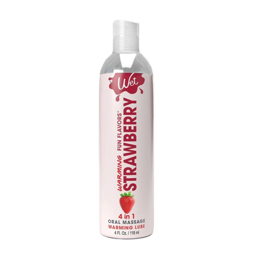 Лубрикант оральный Wet Warming Strawberry 118 мл на водной основе с разогревом со вкусом клубники, фото №0 — секс шоп Украина, NO TABOO