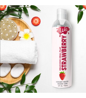 Лубрикант оральный Wet Strawberry 118 мл на водной основе со вкусом клубники - No Taboo