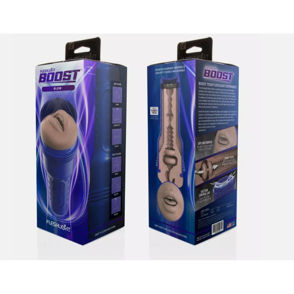Мастурбатор рот в колбе Fleshlight Boost Blow реалистичный, бежевый, 24.7 х 10 см фото №2 — секс игрушки: Украина, NO TABOO