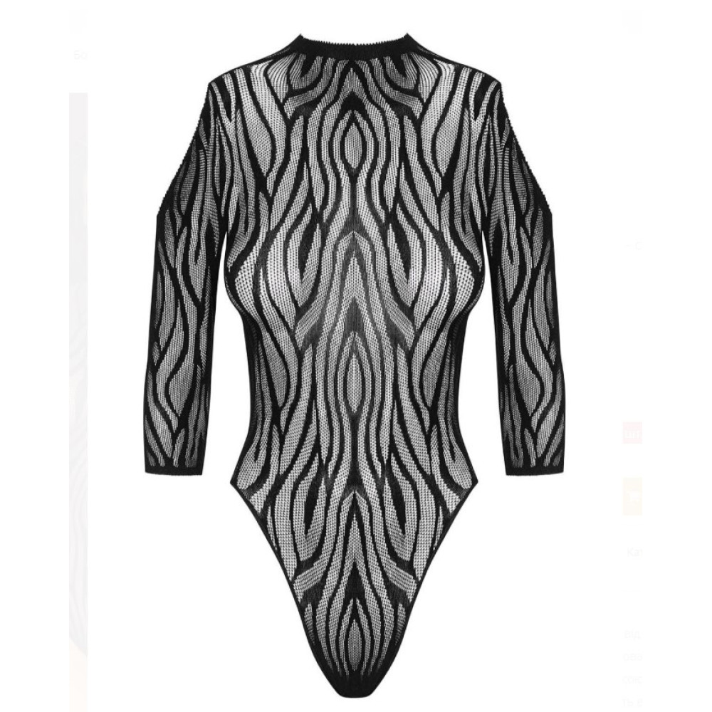 Боди-сетка с открытой спиной и плечами Obsessive B130, черное, XL/XXL, фото №4 — секс шоп Украина, NO TABOO