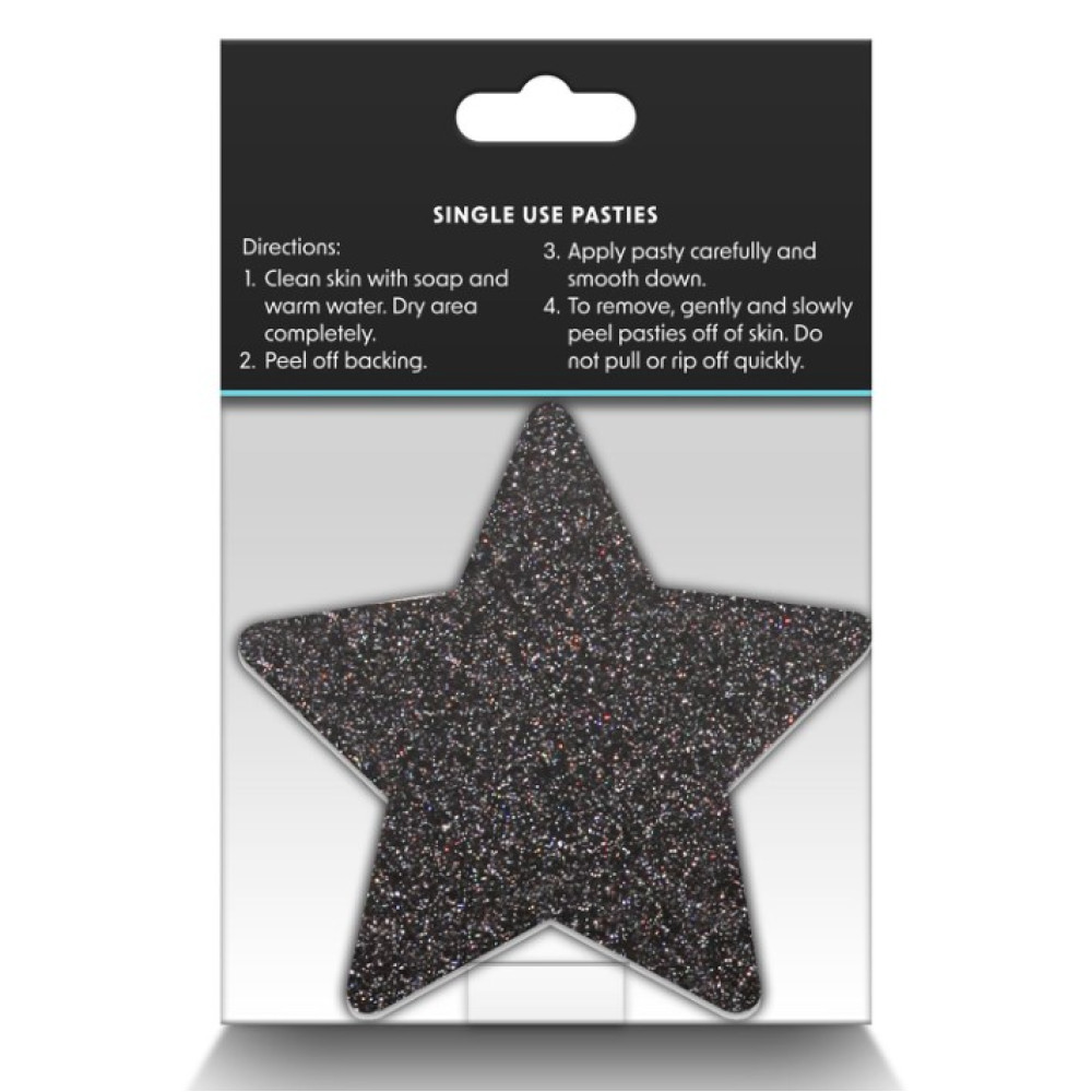 Пестисы в форме звезды Pretty Pasties Stars черные и золотые, O/S, фото №3 — секс шоп Украина, NO TABOO