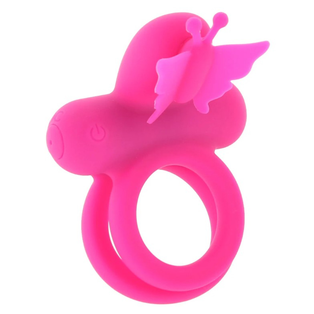 Эрекционное кольцо двойное с вибрацией CalExotics Butterfly Dual Ring, розовое, 9.5 х 7 см фото №0 — секс игрушки: Украина, NO TABOO