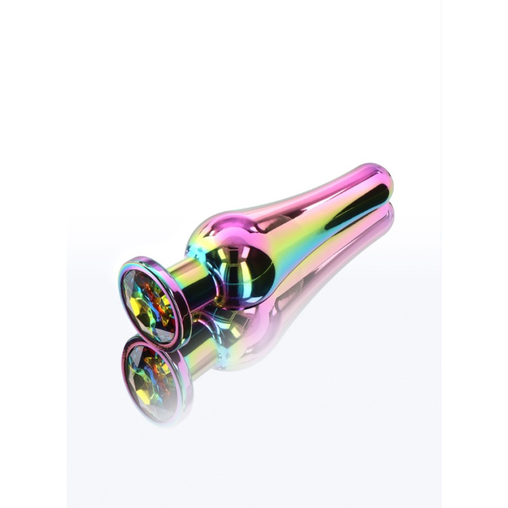 Анальная пробка металлическая со стразом ToyJoy Twilight Bum Bijou Medium, цветная, 11 х 3.3 см фото №0 — секс игрушки: Украина, NO TABOO