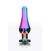 Анальная пробка металлическая со стразом ToyJoy Twilight Bum Bijou Medium, цветная, 11 х 3.3 см фото №3 — секс игрушки: Украина, NO TABOO