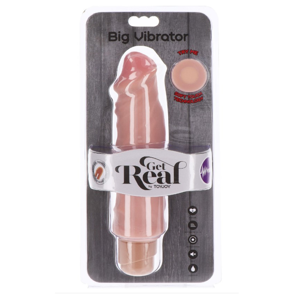 Вибратор реалистичный ToyJoy Dual Density Big Vibrator, бежевый, 23 х 5 см фото №2 — секс игрушки: Украина, NO TABOO