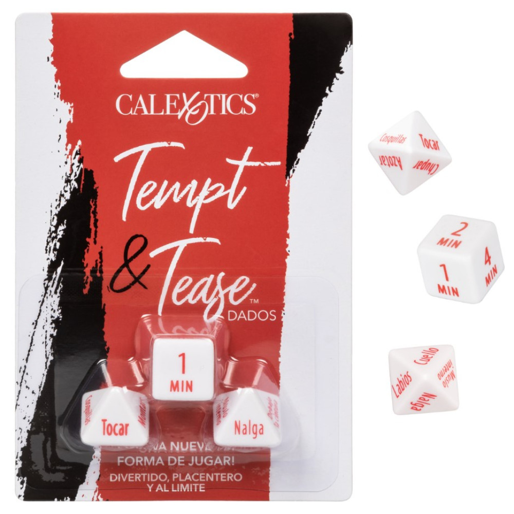 Эротическая игра для двоих CalExotics Tempt & Tease Dados кубики 3 шт, белые, фото №0 — секс шоп Украина, NO TABOO