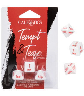 Эротическая игра для двоих CalExotics Tempt & Tease Dados кубики 3 шт, белые - No Taboo