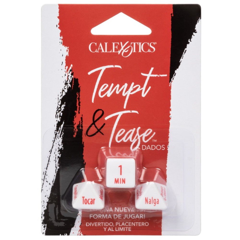 Эротическая игра для двоих CalExotics Tempt & Tease Dados кубики 3 шт, белые, фото №4 — секс шоп Украина, NO TABOO